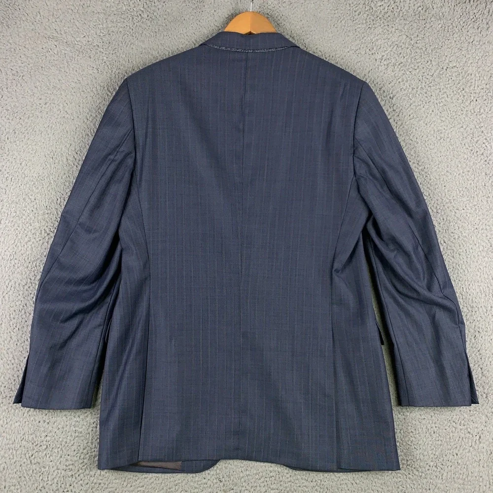 Cremieux Loro Piana Drew CT 2 Piece Suit 42L Blue Pinstripe Super 130s Wool Pant